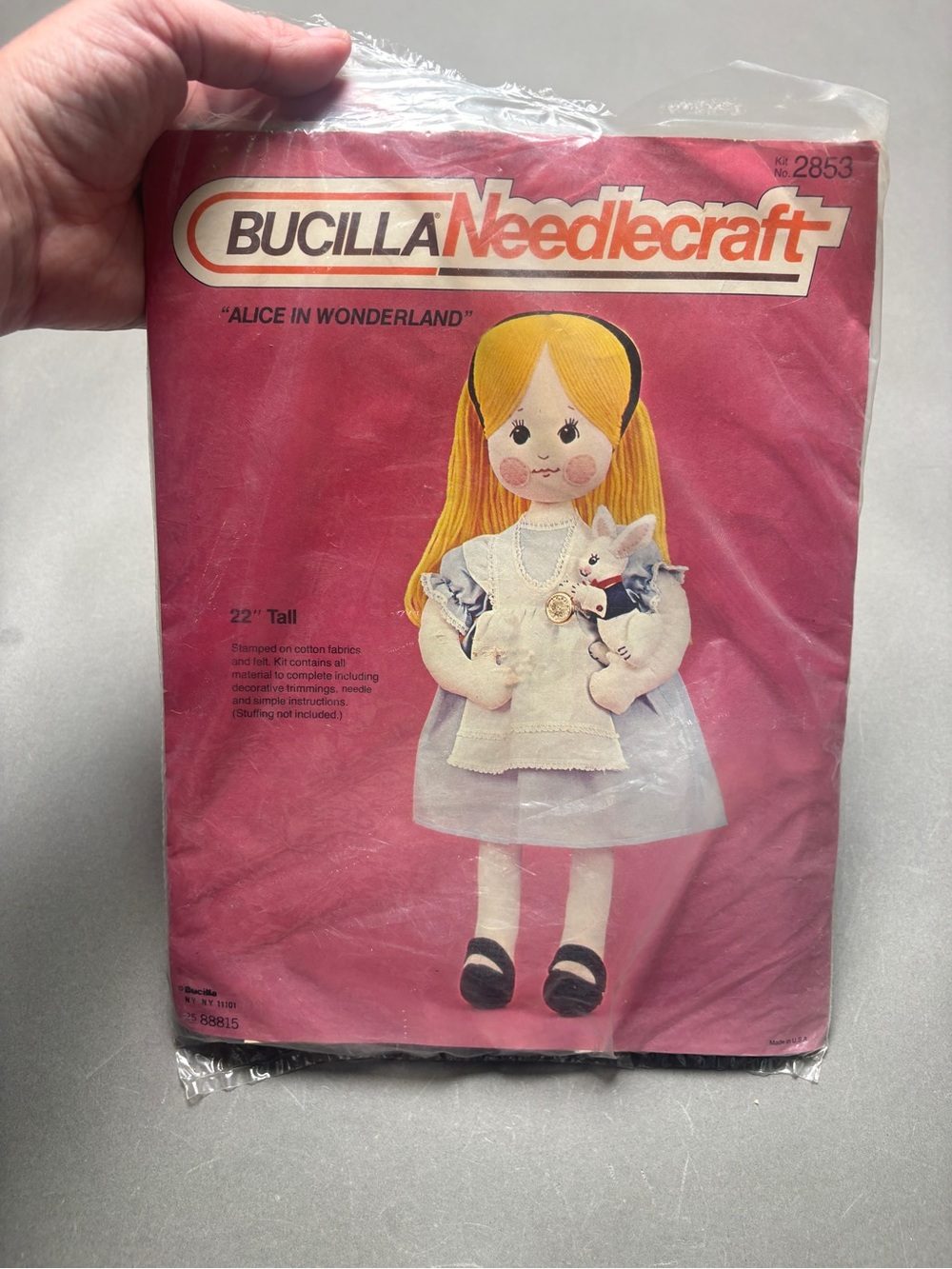 Bucilla Needlecraft Alice in Wonderland Doll Pattern Partial Kit